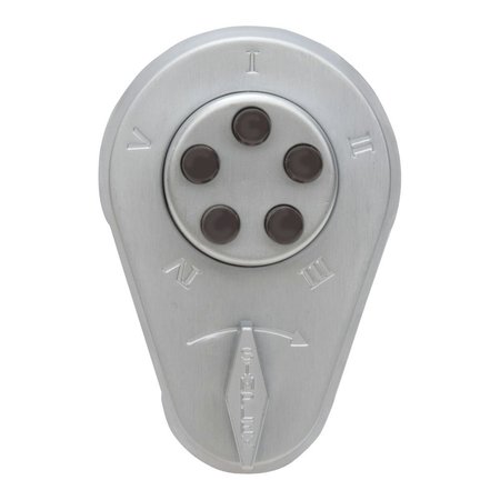 DORMAKABA Combination Deadbolt, 1-3/4-in to 2-1/8-in Thick Doors, Key Override, Satin Chrome 9100000-26D-41